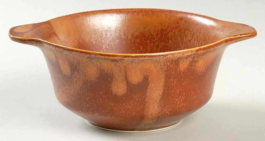 Wells Art Glaze Rust Lugged Cereal Bowl by Homer Laughlin -1