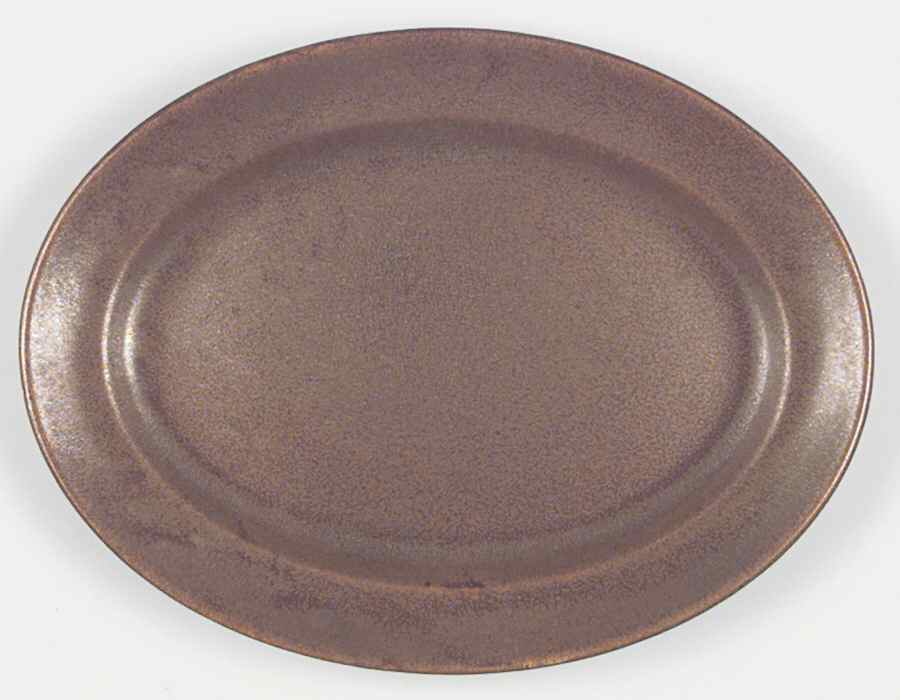 Wells Art Glaze Rust 11" Oval Serving Platter by Homer Laughlin -1