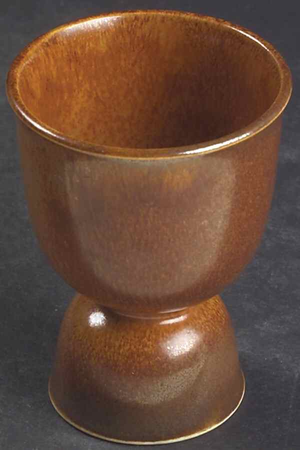 Wells Art Glaze Rust Double Egg Cup by Homer Laughlin -1