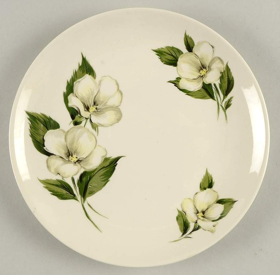 White Flower Salad Plate by Homer Laughlin -1