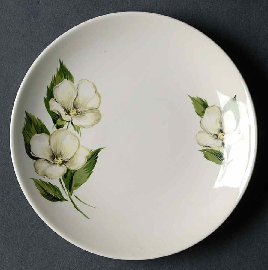 White Flower Bread & Butter Plate by Homer Laughlin -1