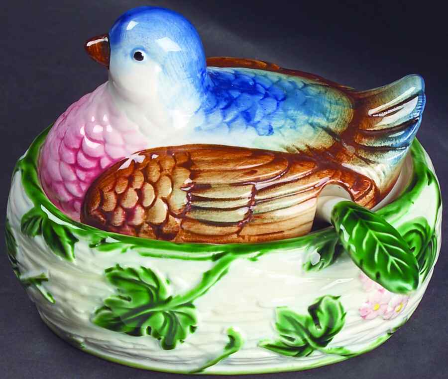 Blue Bird Sauce Boat & Lid by Haldon-1