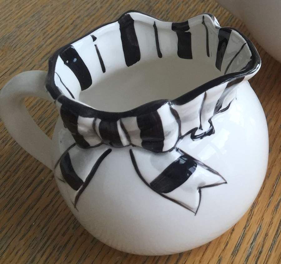 Black Plaid Border Creamer by Haldon-1