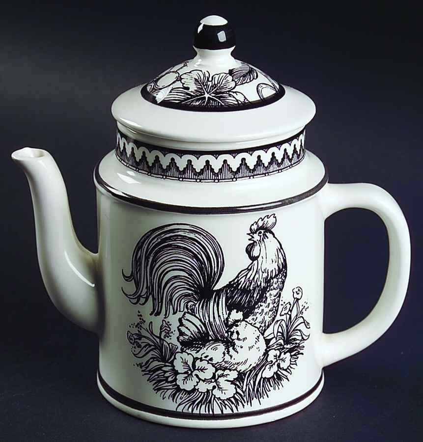 Black Rooster Toile Creamer & Lid by Haldon-1