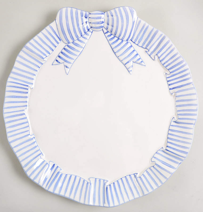 Blue Stripe 12" Chop Plate (Round Platter) by Haldon-1