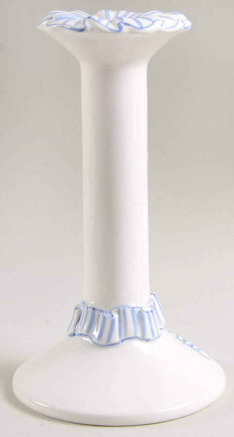 Blue Stripe Tall Candlestick by Haldon-1