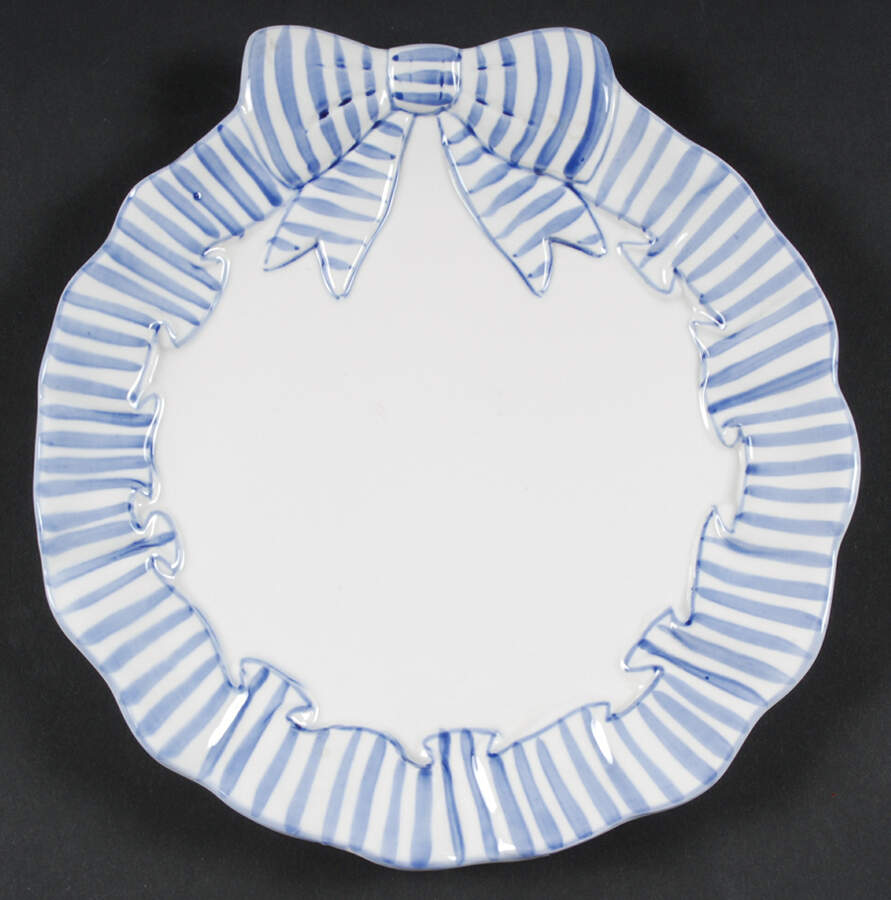 Blue Stripe Salad Plate by Haldon-1