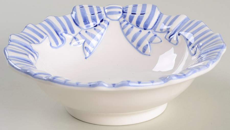Blue Stripe Coupe Soup Bowl by Haldon-1