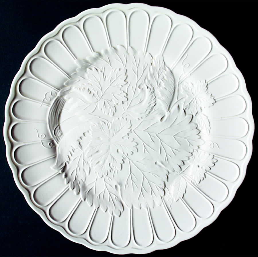 Majolica Cream Dinner Plate by Haldon-1