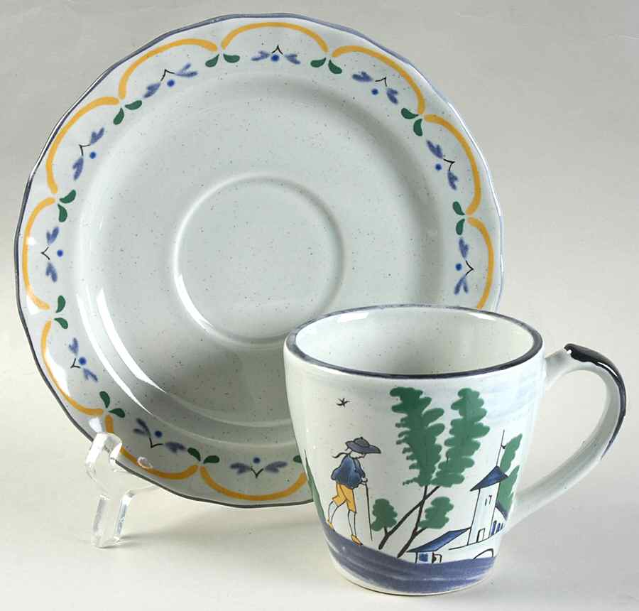 Normandie Flat Cup & Saucer Set by Haldon-1