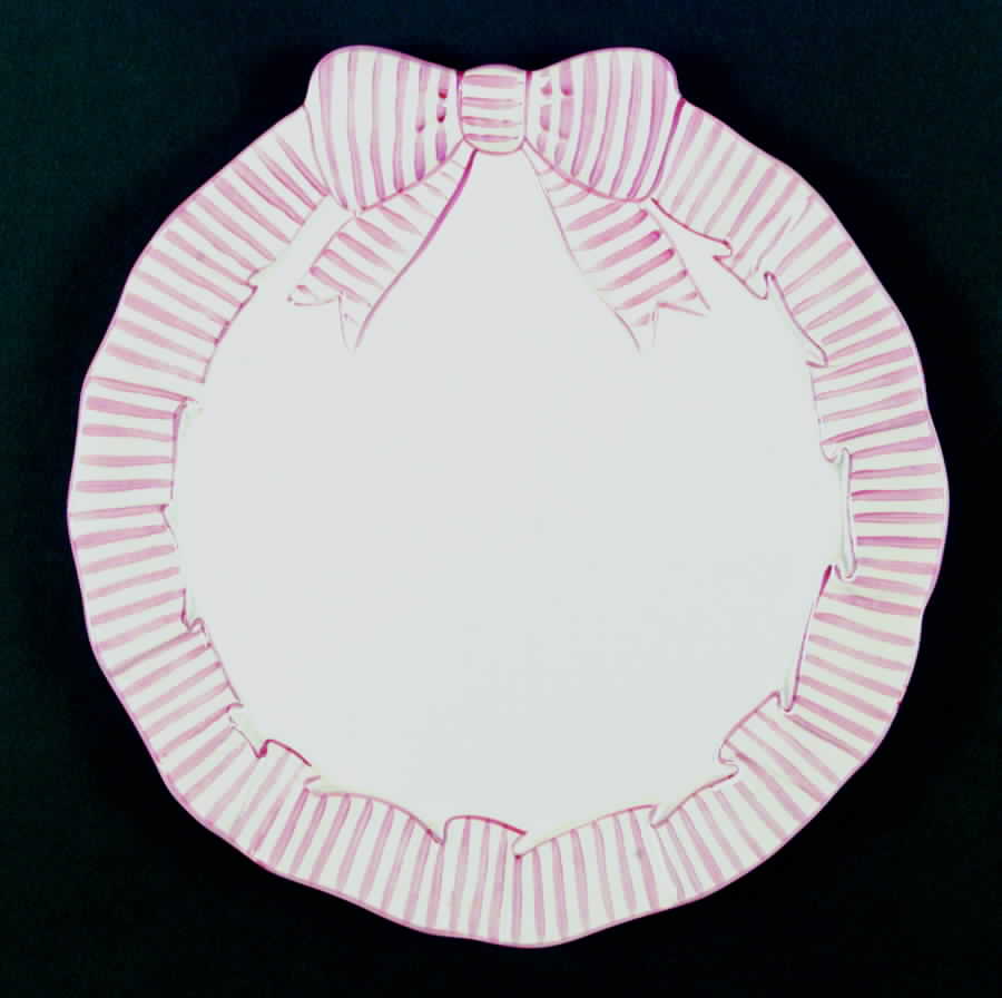 Pink Stripe 12" Chop Plate (Round Platter) by Haldon-1