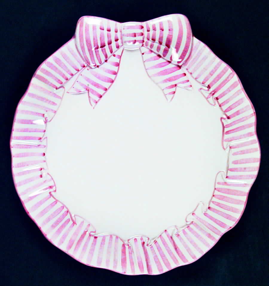 Pink Stripe Dinner Plate by Haldon-1