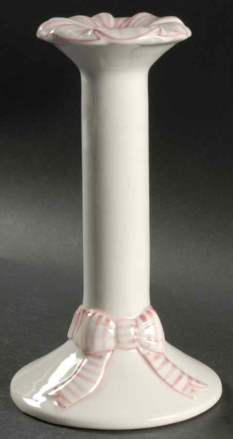 Pink Stripe Tall Candlestick by Haldon-1