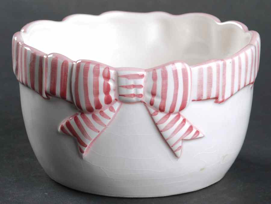 Pink Stripe Fruit/Dessert (Sauce) Bowl by Haldon-1