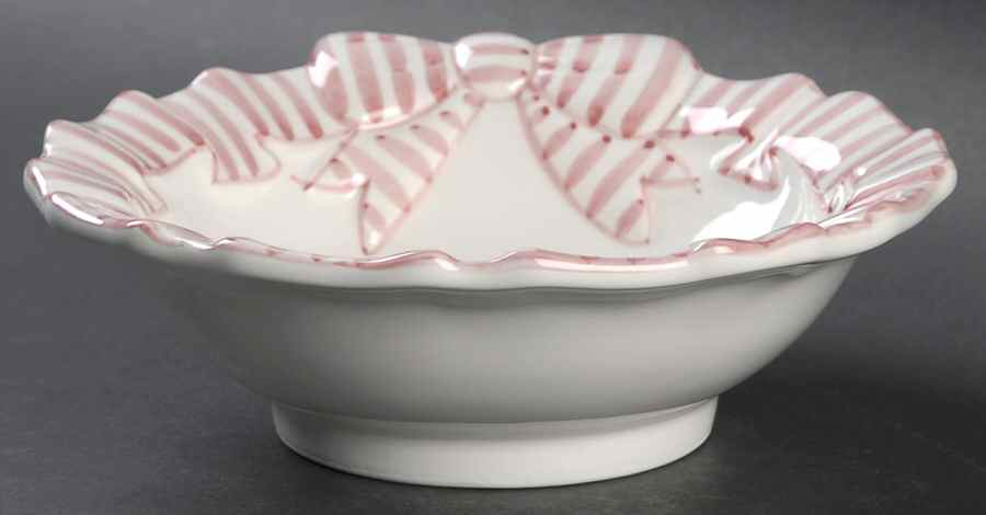 Pink Stripe Coupe Soup Bowl by Haldon-1