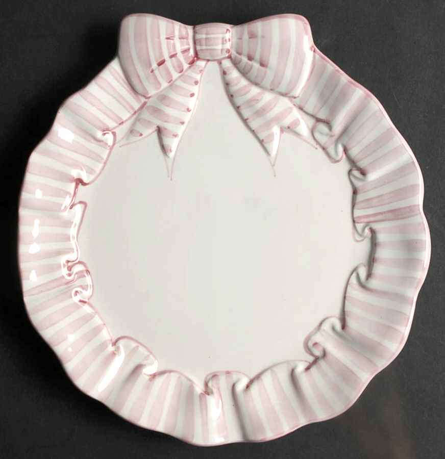 Pink Stripe Salad Plate by Haldon-1