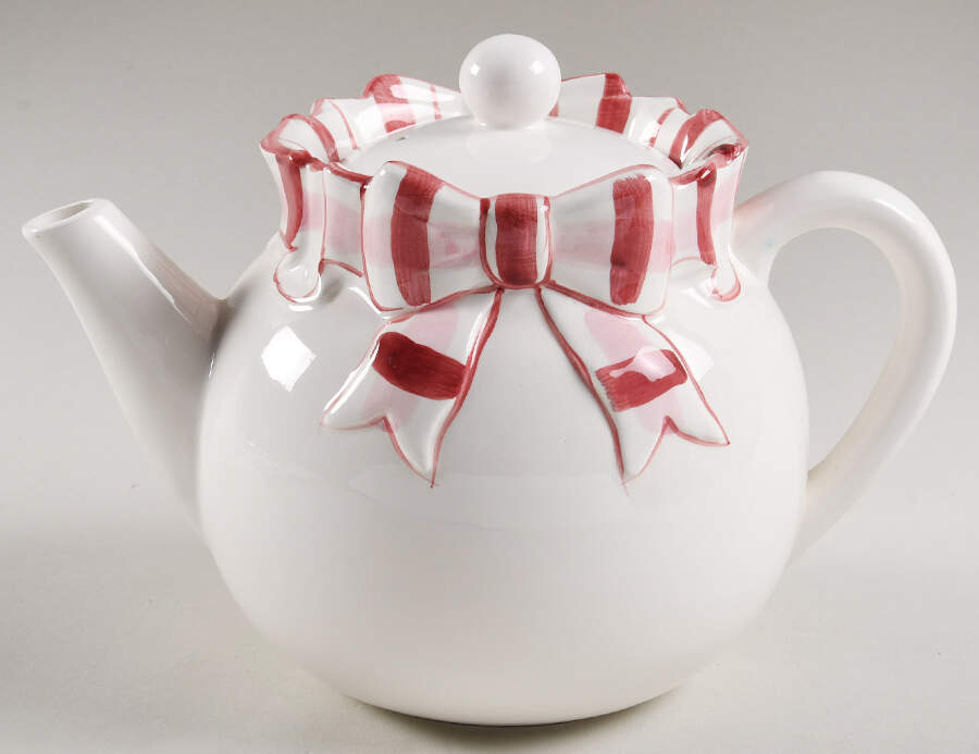 Red Plaid Border Teapot & Lid by Haldon-1
