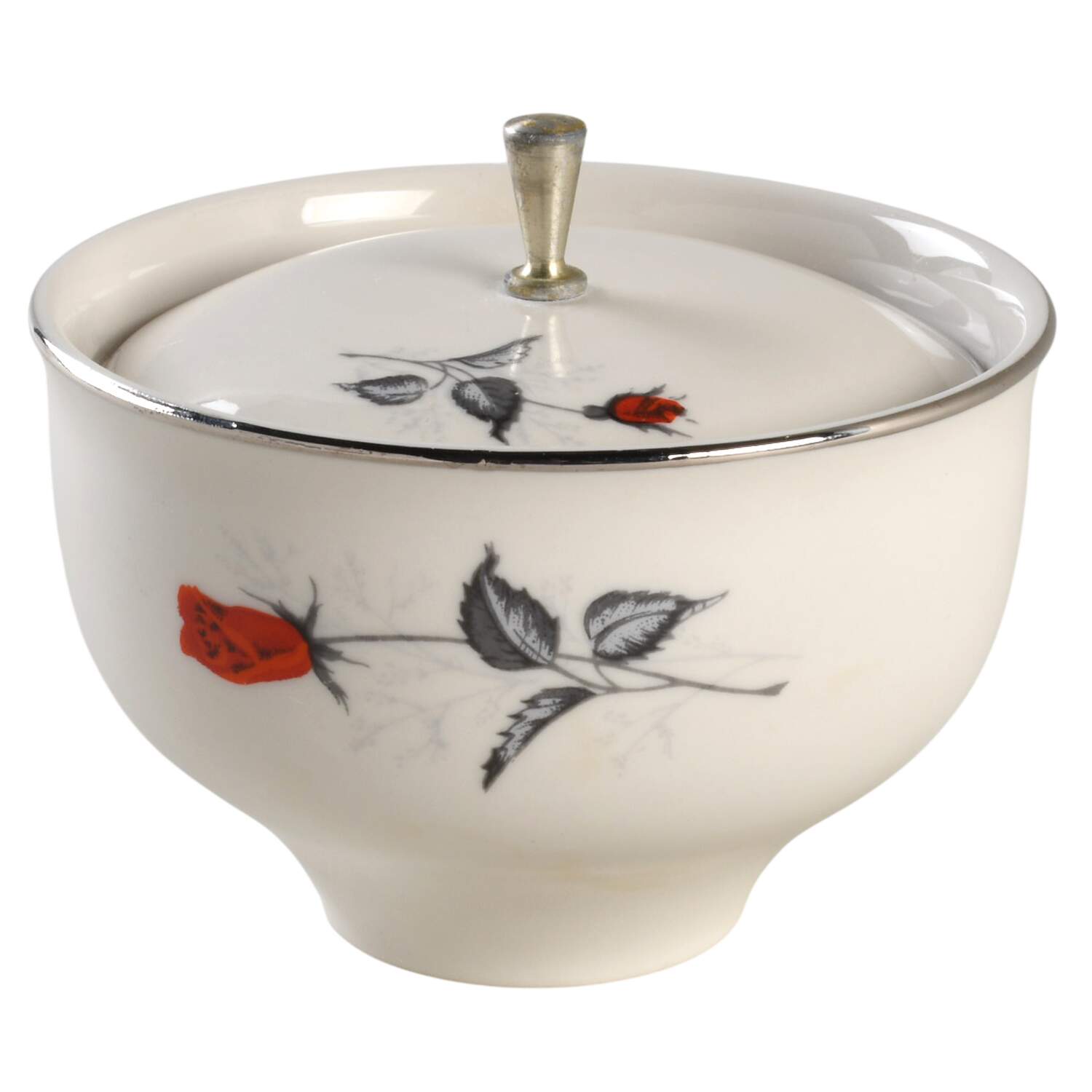 Rose Sugar Bowl & Lid by Holiday-1