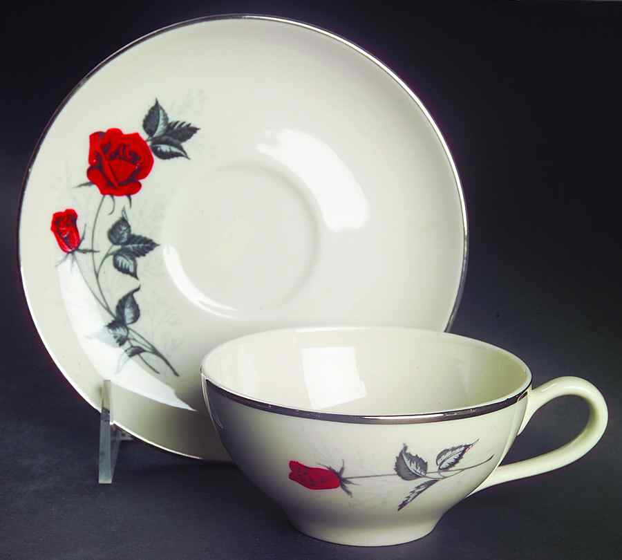 Rose Flat Cup & Saucer Set by Holiday-1