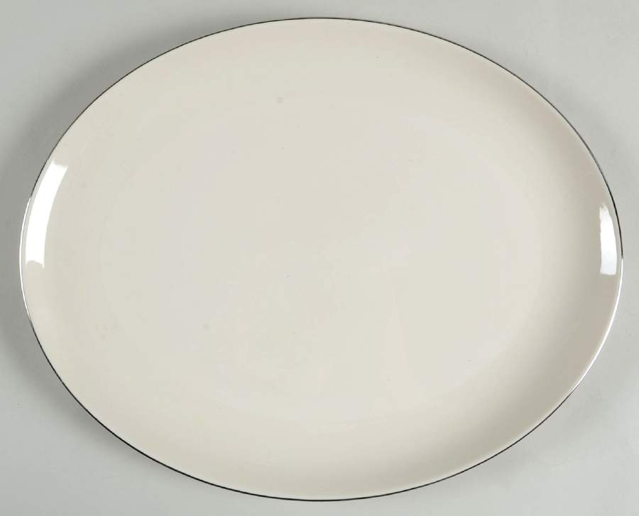 White Holiday 13" Oval Serving Platter by Holiday-1