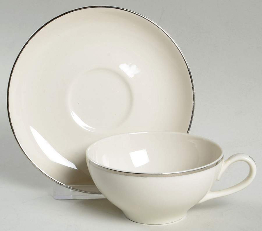 White Holiday Flat Cup & Saucer Set by Holiday-1