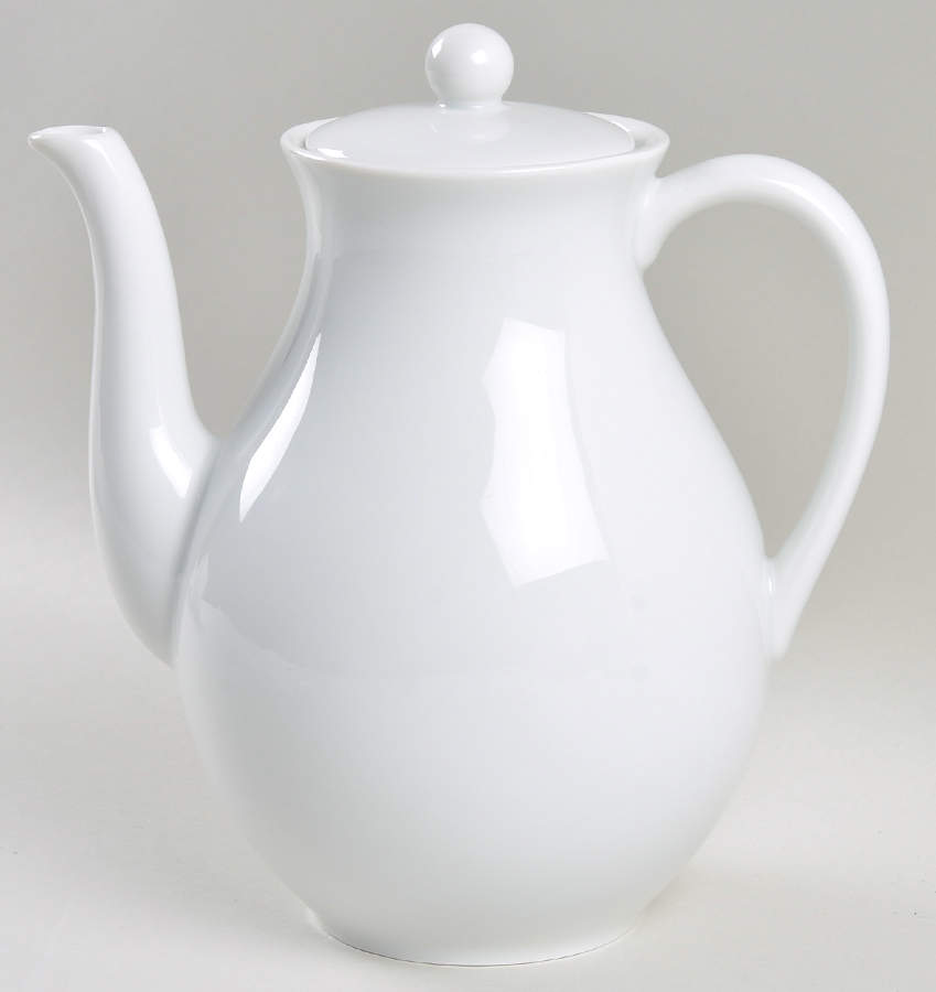 White Coffee Pot & Lid by Holiday-1
