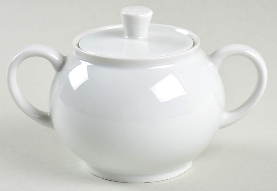 White Sugar Bowl & Lid by Holiday-1