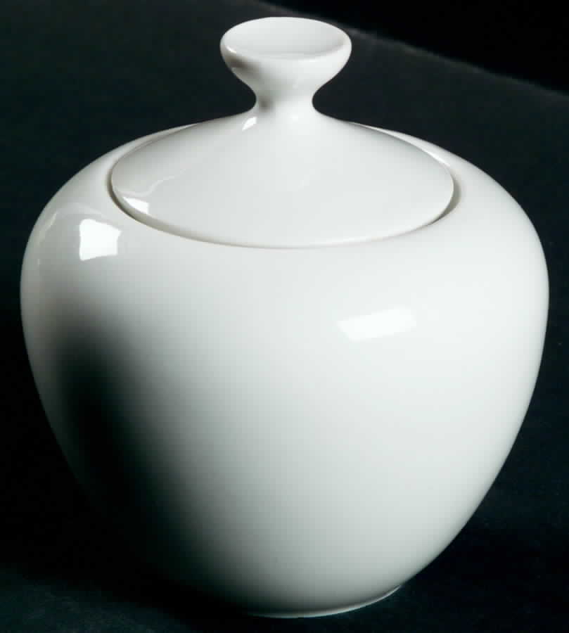 White Sugar Bowl & Lid by Holiday-1