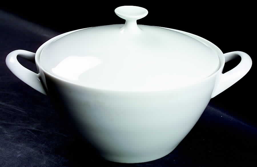 White Round Covered Vegetable by Holiday-1