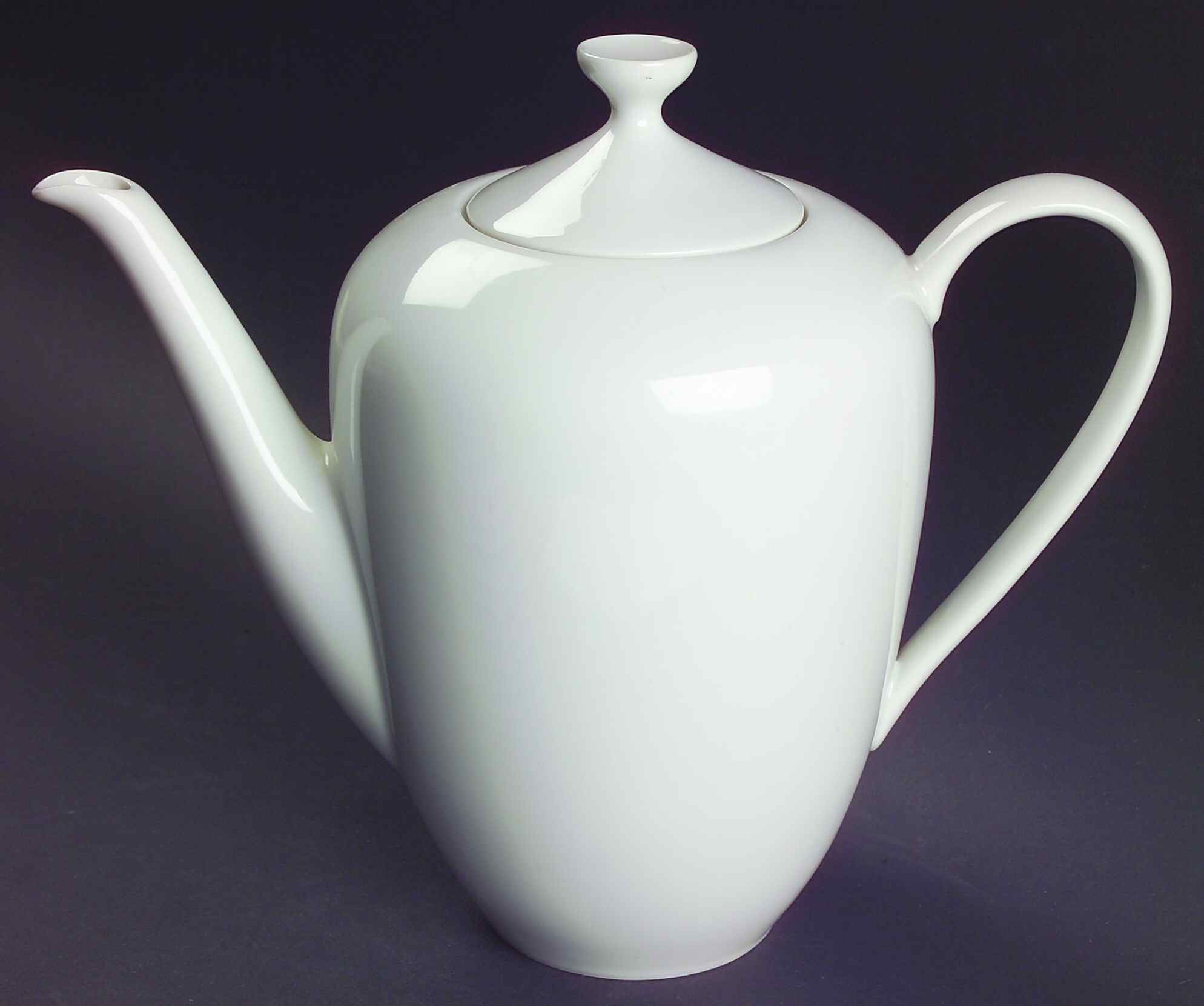 White Coffee Pot & Lid by Holiday-1