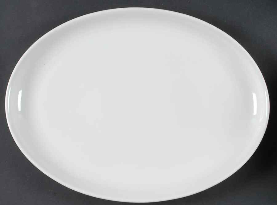 White 15" Oval Serving Platter by Holiday-1