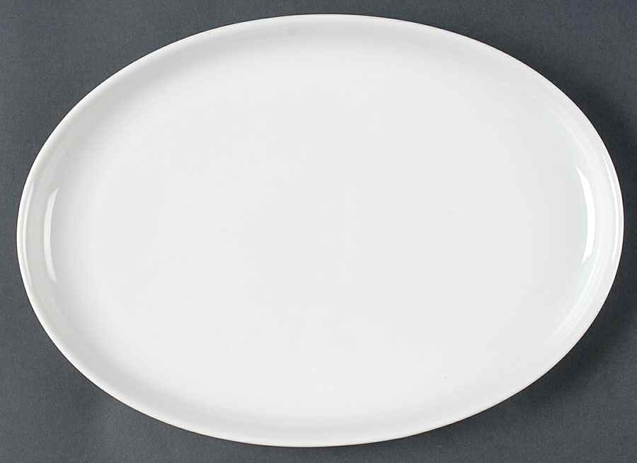 White 12" Oval Serving Platter by Holiday-1