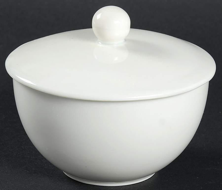 White Sugar Bowl & Lid by Holiday-1