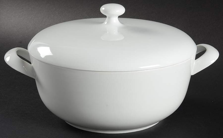 White Round Covered Vegetable by Holiday-1