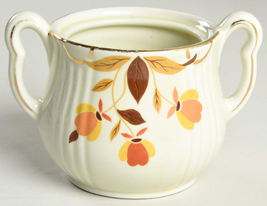 Autumn Leaf Rayed Sugar Bowl No Lid by Hall-1