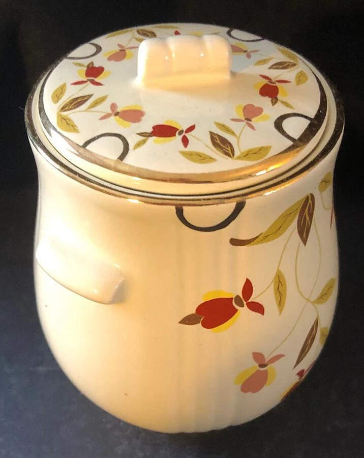 Autumn Leaf Miniature Cookie Jar & Lid by Hall-1