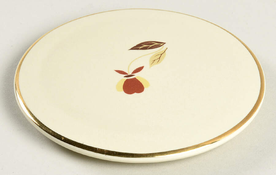 Autumn Leaf Lid for Fluted Sugar Bowl by Hall-1