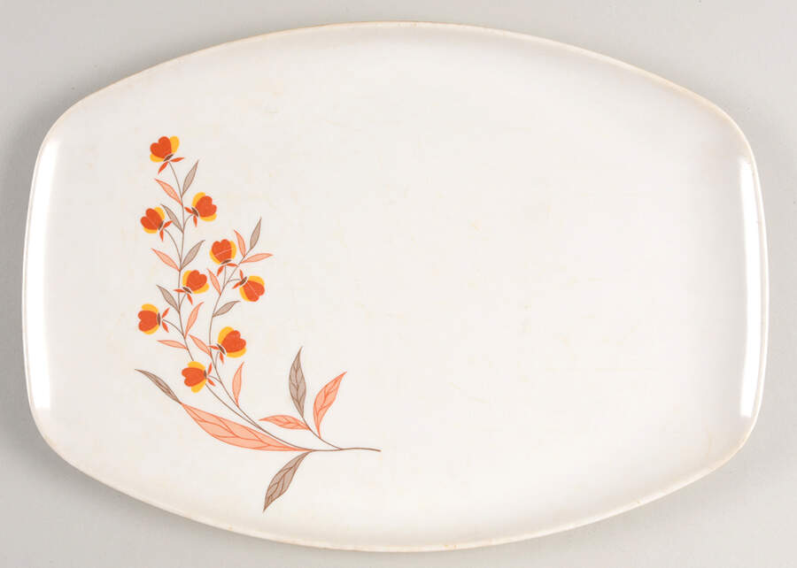 Autumn Leaf 14" Oval Melmac/Melamine Platter by Hall-1