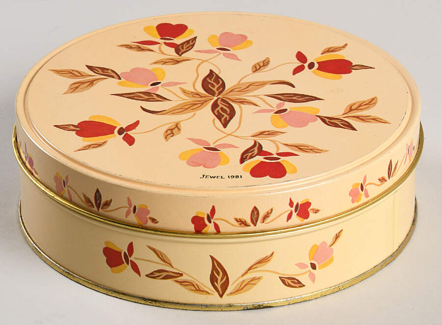Autumn Leaf Holiday Fruit Cake Tin & Lid by Hall-1