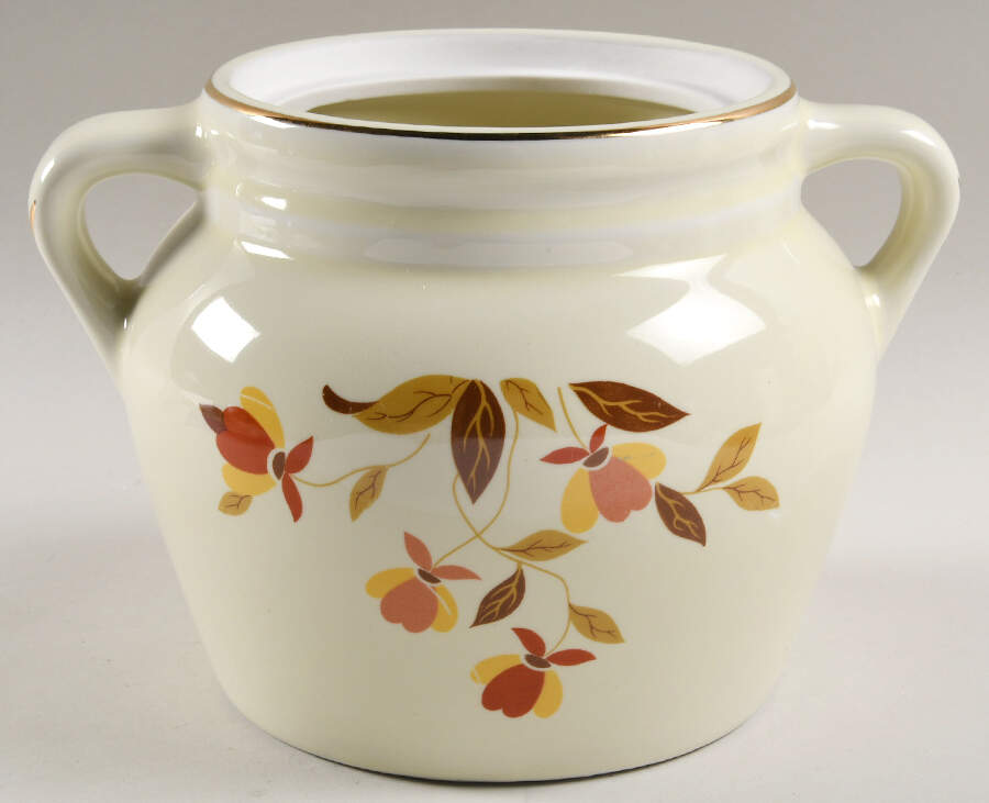 Autumn Leaf 2 1/4 Qt 2 Handled Bean Pot No Lid by Hall-1