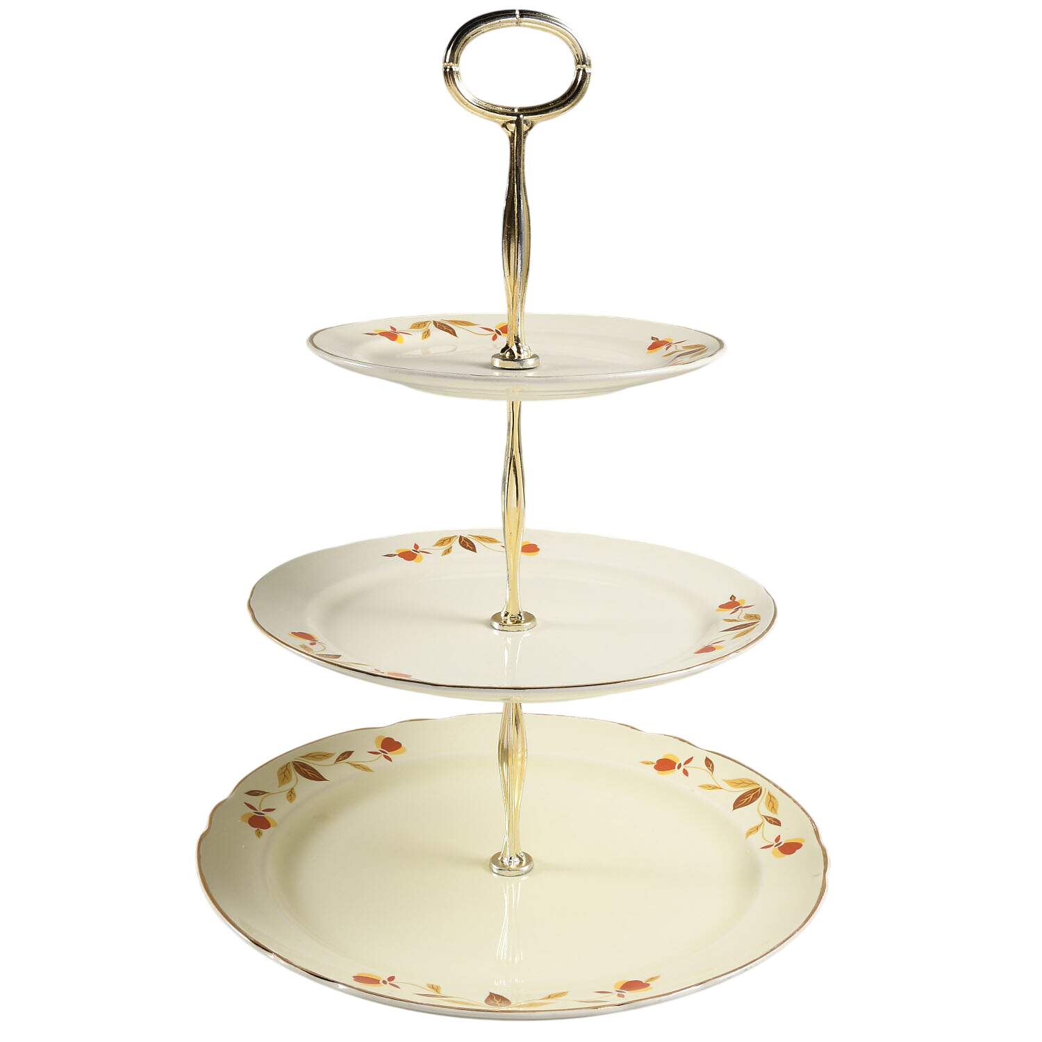 Autumn Leaf 13 7/8"-14 1/4" 3-Tiered Serving Tray(DP,SP,BB) HC by Hall-1