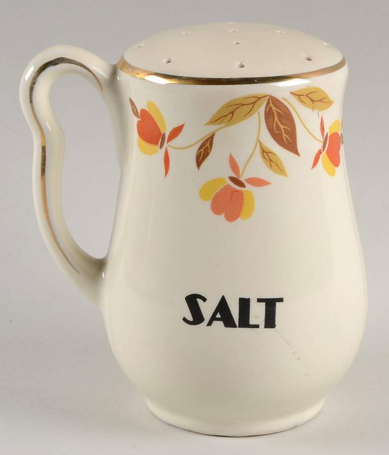 Autumn Leaf Left Hand Handled Range Salt Shaker by Hall-1