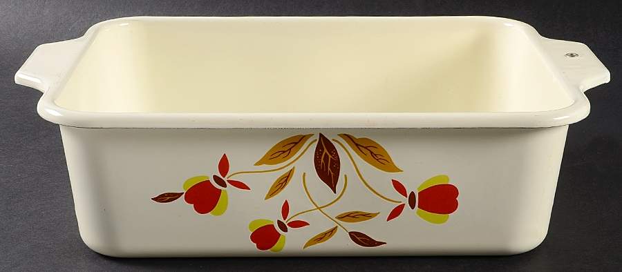 Autumn Leaf 3 Quart Metal Rectangular Baker No Lid by Hall-1