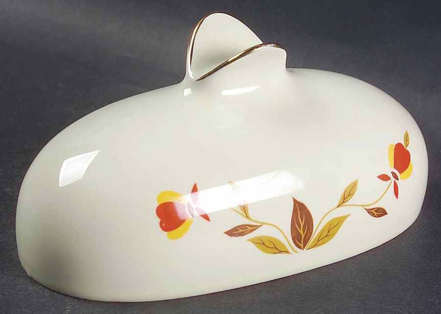 Autumn Leaf Lid for 1/4 Lb Winged Butter by Hall-1