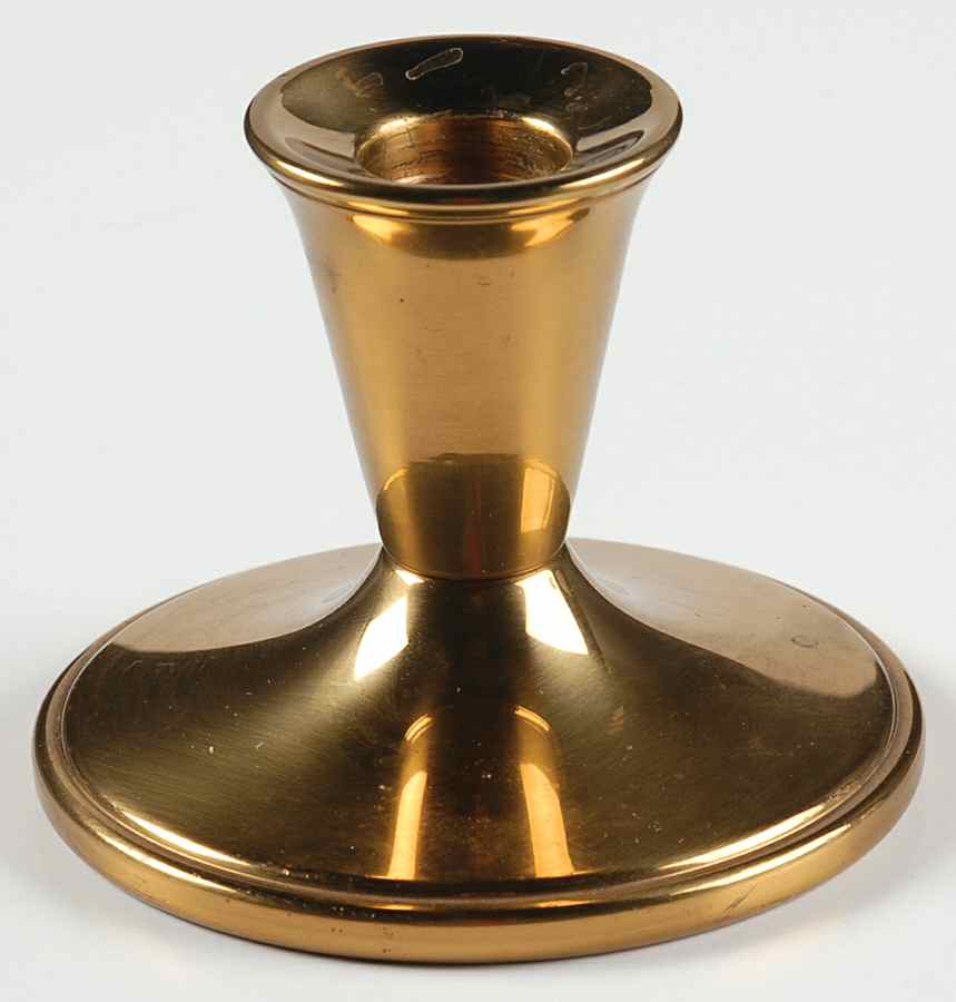 Autumn Leaf Threaded Metal Candlestick by Hall-1