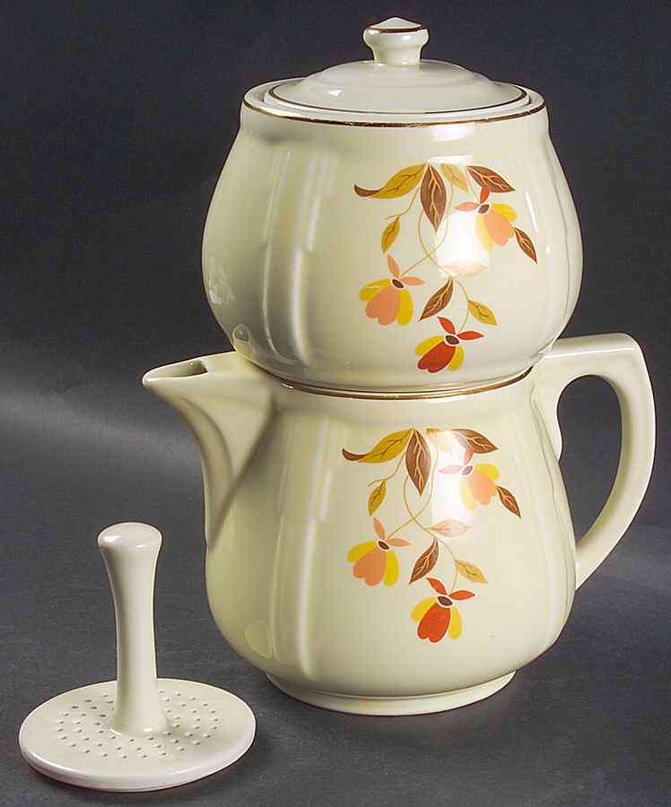 Autumn Leaf Jordan Coffee Pot & Lid with Ceramic Drip (4 Pc) by Hall-1