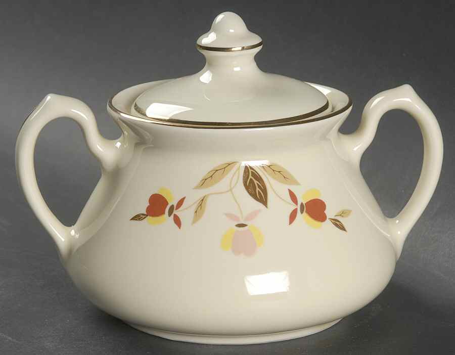 Autumn Leaf Philadelphia Sugar Bowl & Lid by Hall-1