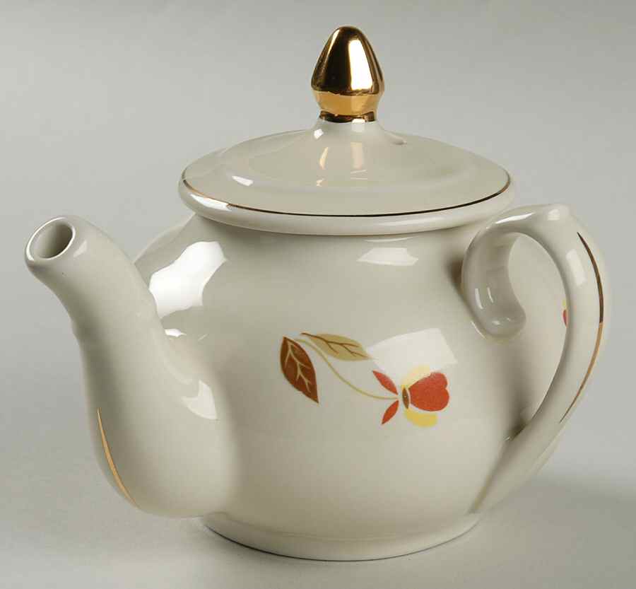 Autumn Leaf 1 1/2 Cup Manhattan Teapot & Lid by Hall-1