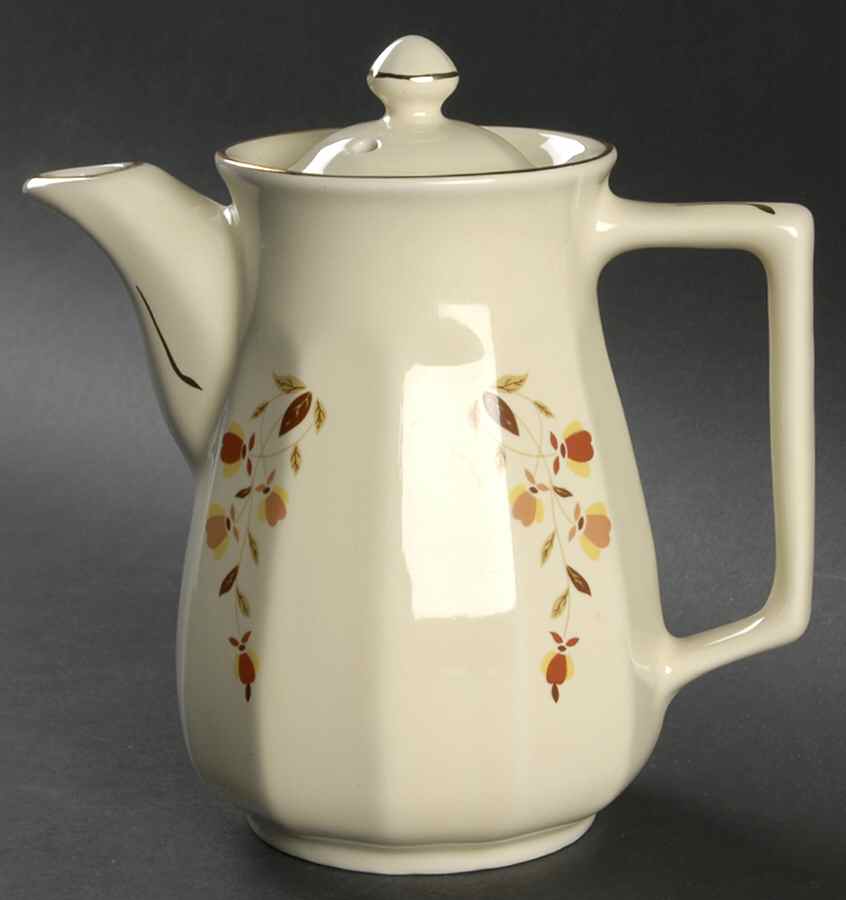 Autumn Leaf Bellevue Coffee Pot & Lid by Hall-1