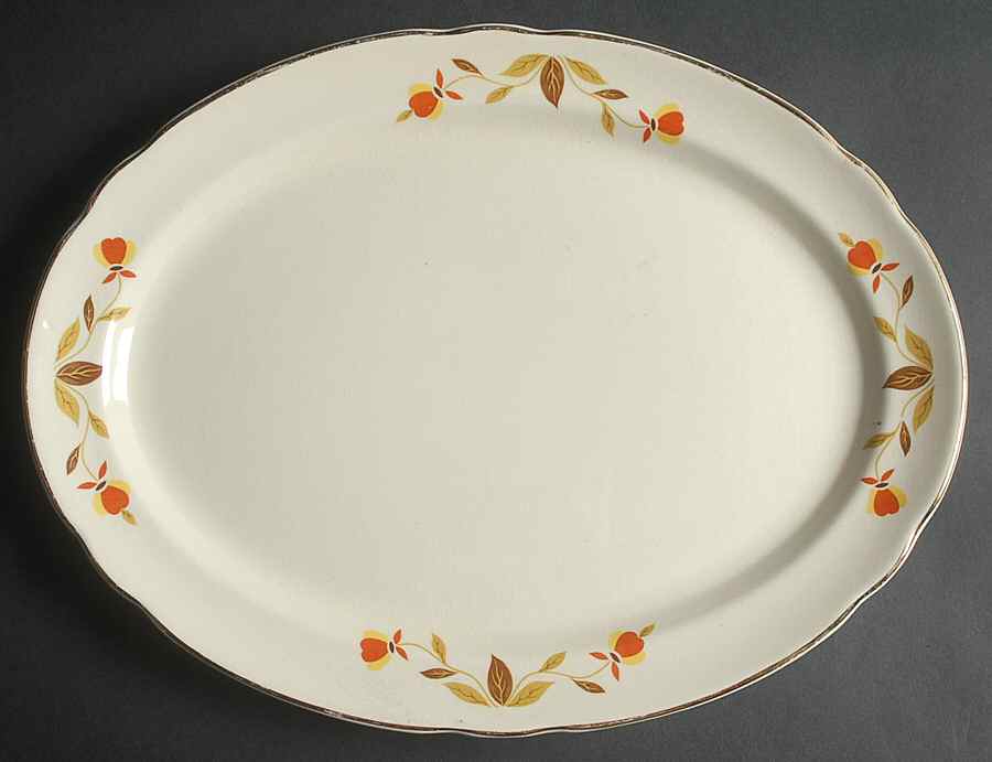 Autumn Leaf 13" Oval Serving Platter by Hall-1